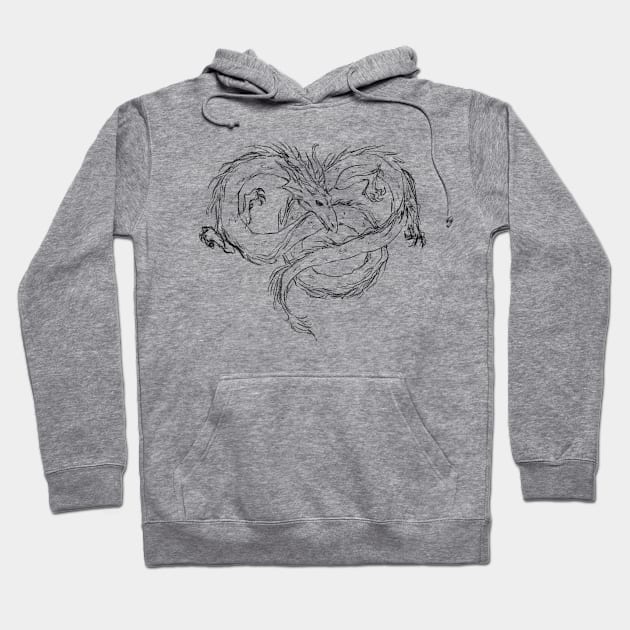 Dragon sketch Hoodie by ginaromoart